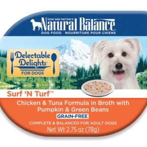 Natural Balance Pet Foods Delectable Delights Surf 'N Turf in Broth Dog Food 2.75 oz 24 Pack