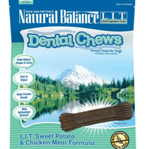 Natural Balance Pet Foods L.I.T Sweet Potato and Chicken Meal Dog Dental Chew 13 Oz, 12 Ct, Medium