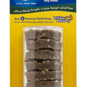 Busy Buddy Ultra-Thick Rawhide Rings Dog Treats Medium Size E