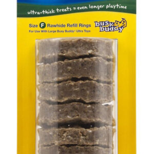 Busy Buddy Ultra-Thick Rawhide Rings Dog Treats Large Size F