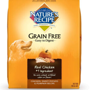 Nature's Recipe Grain Free Easy to Digest Chicken Sweet Potato & Pumpkin Dry Dog Food 12 lb
