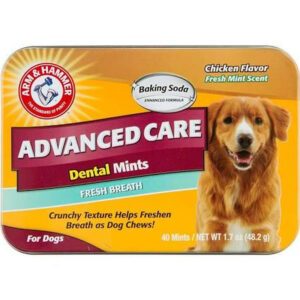 Arm & Hammer Advanced Care Fresh Breath Dental Mints for Dogs Chicken Flavor 40 Count 1.7 oz