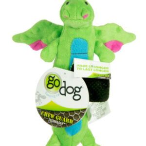 goDog Dragons Skinny Dog Toy with Chew Guard Technology Plush Squeaker Small