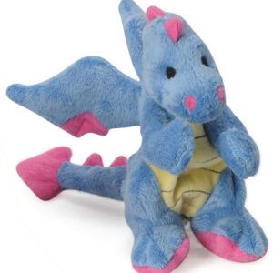 goDog Dragons with Chew Guard Technology Tough Plush Dog Toy Periwinkle Small