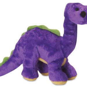 goDog Dinos Bruto with Chew Guard Technology Tough Plush Dog Toy Purple Small