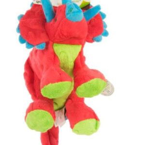 goDog Dinos Frills Durable Plush Squeaker Dog Toy Large