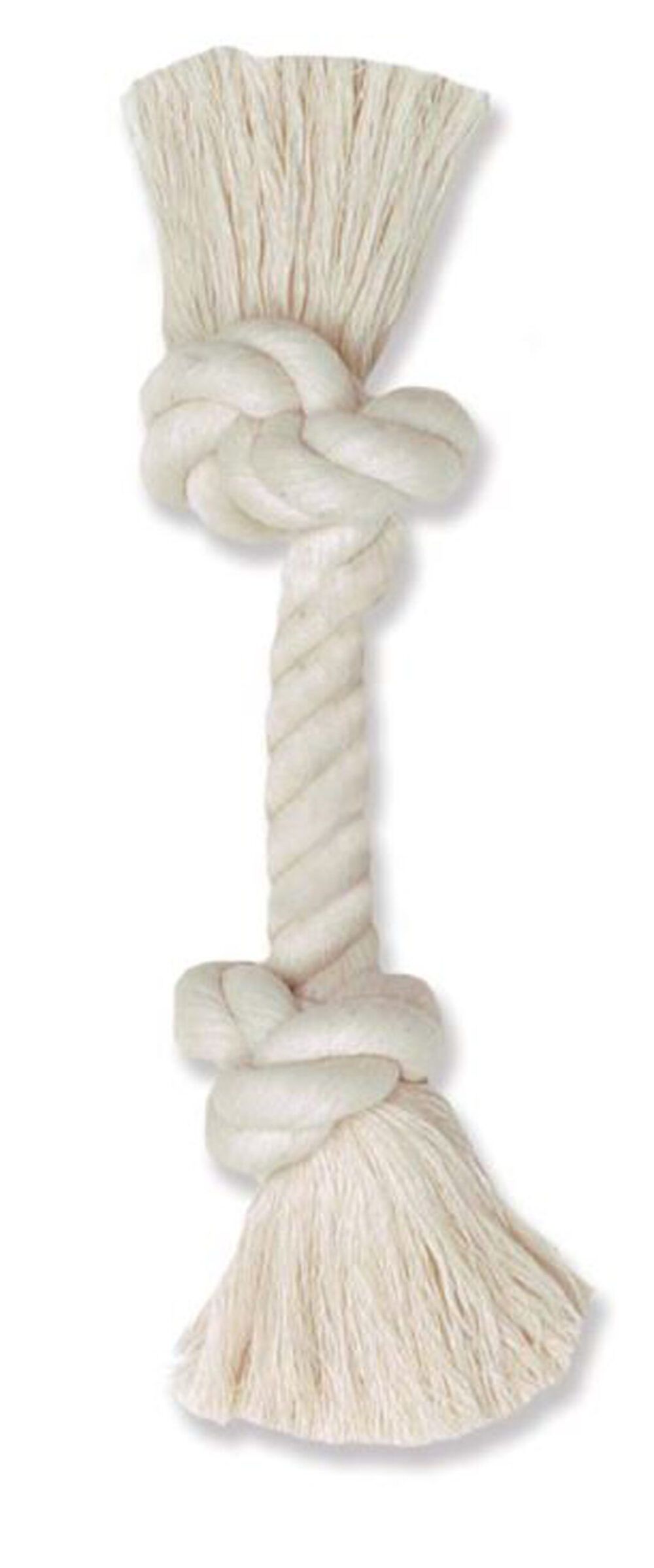 Mammoth Pet Products 100% Cotton Rope Bone 2 Knots Rope Bone White 12 ...