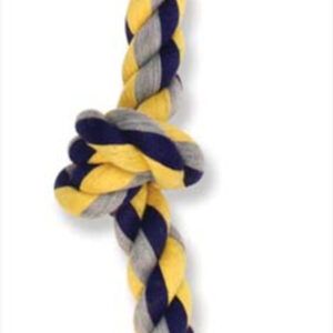 Mammoth Pet Products Cottonblend 3 Knot Rope Tug Toy 3 Knots Multi-Color 15 in Small