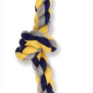 Mammoth Pet Products Cotton blend Color 3 Knot Rope Tug Toy 3 Knots Assorted 36 in Extra Large