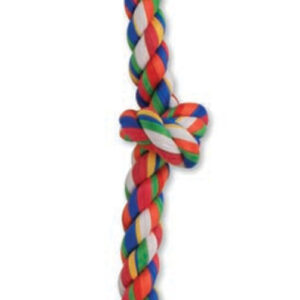 Mammoth Pet Products Cloth Dog Toy Rope 3 Knot Tug 3 Knots Multi-Color 20 in Medium