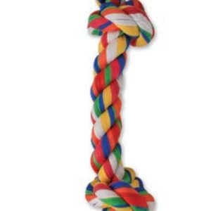 Mammoth Pet Products Cloth Dog Toy Rope 4 Knot Tug 4 Knots Assorted 27 in Large
