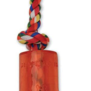 Mammoth Pet Products Cloth Rope Dog Toy 3 Knot Tug with TPR Squeaker 3 Knots Multi-Color 10 in