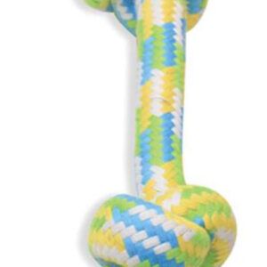 Mammoth Pet Products Braidys Rope Bone Dog Toy 2 Knots Rope Bone Assorted 14 in Large