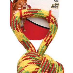 Mammoth Pet Products EXTRA Monkey Fist With Handle Dog Toy Multi-Color 3.5 in Medium