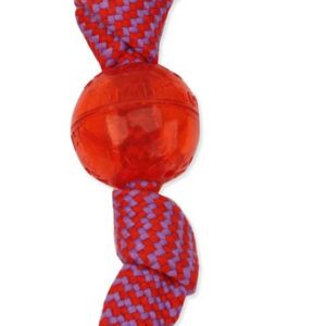 Mammoth Pet Products Candy Wraps Dog Toy With Squeaky Ball Outside Red Large 12 in