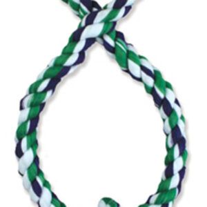 Mammoth Pet Products Figure In Tug Dog Toy W/Tennis Ball Rope With Tennis Ball Multi-Color 15 In, Medium