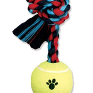 Mammoth Pet Products Pull Tug Dog toy w/Tennis Ball Pull Tug with Tennis Ball Multi-Color 20 in Medium