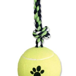 Mammoth Pet Products Tug Dog toy w/ Tennis Ball 3 Knots Rope with Tennis Ball Multi-Color 36 in Extra Large