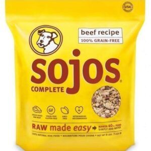 Sojos Complete Beef Recipe Adult Freeze-Dried Grain-Free Dehydrated Dog Food, 7 Lbs