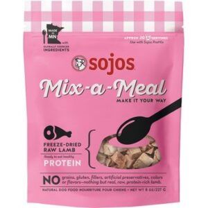 Sojos Mix-A-Meal Lamb Grain-Free Freeze-Dried Raw Dog Food Topper, 8 Oz