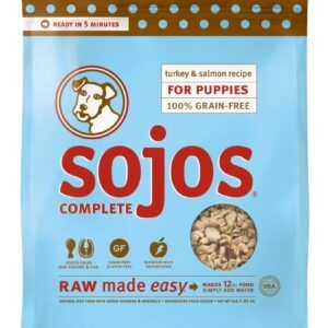 Sojos Complete Turkey and Salmon Recipe Dehydrated Puppy Food, 1 Lb