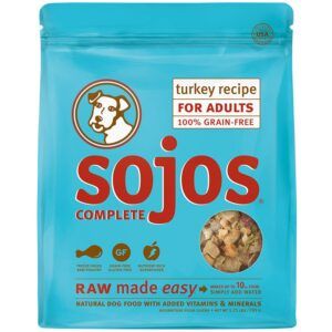 Sojos Complete Turkey and Salmon Recipe Senior Grain-Free Freeze-Dried Dehydrated Dog Food, 1.75 Lbs