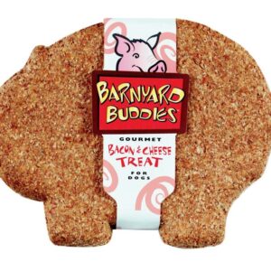 Natures Animals Barnyard Buddies Pig Shaped Bacon and Cheese Dog Biscuit Display 6 in 18 Count