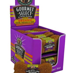 Natures Animals Gourmet Select Organic Bone Peanut Butter & Carob Dog Treat Display 4 in 24 Count