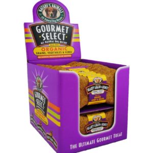 Natures Animals Gourmet Select Organic Bone Grain/Honey Dog Treat Display 4 in 24 Count