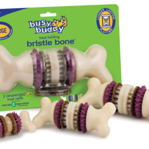 Busy Buddy Bristle Bone Chew Toy Multi-Color Small