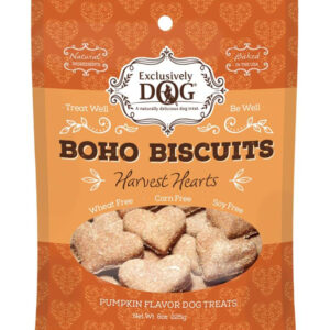 Exclusively Pet Boho Biscuits Harvest Hearts Pumpkin Flavor Dog Treats 8 oz