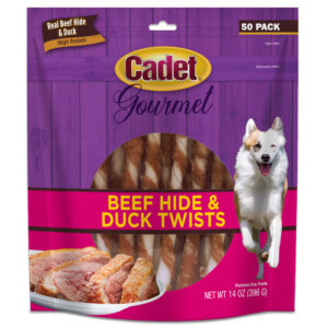 Cadet Gourmet Beef Hide  Duck Dog Twist Sticks Beef Hide  Duck, 1ea/5 In. 50 ct