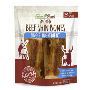 Farm To Paws Sm 3Pk Smoked Beefshin Bones 16.5oz