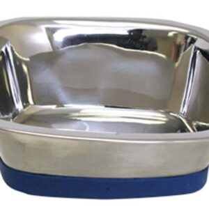 Ourpets Premium Stainless Steel Square Dog Bowl Silver Large