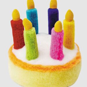 Multipet Birthday Cake Dog Toy Multi-Color 5.5 in