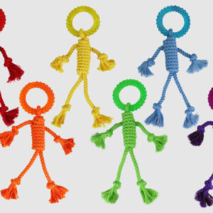 Multipet Nuts for Knots Rope Man Dog Toy Hangman with Ring Assorted 12 in