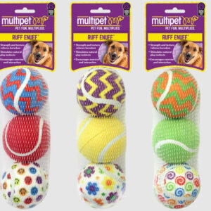 Multipet Tennis Ball 3Pack (Assorted)