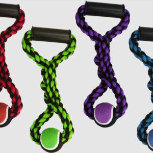 Multipet Nuts for Knots™ Rope Tug w/ Tennis Ball(Assorted) 14 inch
