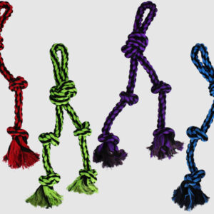 Multipet Nuts for Knots™ Rope Tug w/ 2 Danglers(Assorted) 15 inch