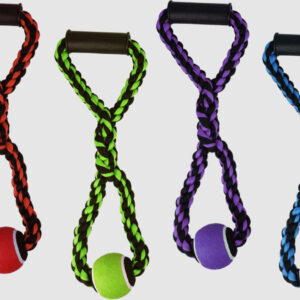 Multipet Nuts for Knots™ Rope Tug w/ Tennis Ball(Assorted) 20 inch