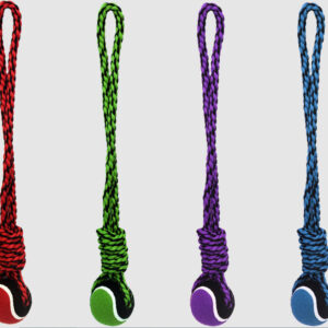 Multipet Nuts for Knots 20in Rope Tug Dog Toy With Tennis Ball Rope with Tennis Ball Assorted 20 in Large