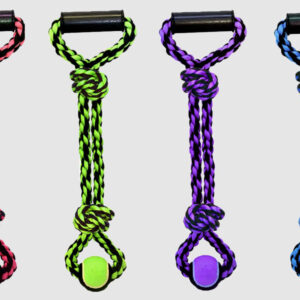 Multipet Nuts for Knots™ 2Knot Rope Tug w/ Tennis Ball(Assorted) 20 inch