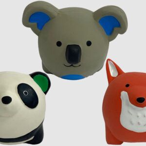 Multipet Latex Round Animals(Assorted) 2.5 inch