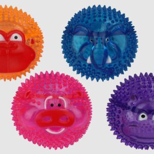 Multipet Doglucent TPR Ball w/ Animal Faces (Assorted) 3 inch