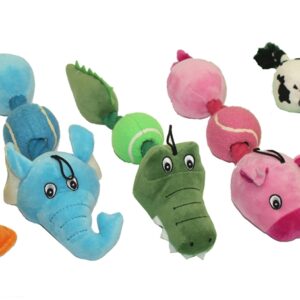 Multipet Rope Head Animals W/Tennis Ball