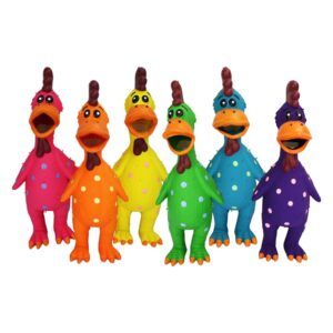 Multipet Globkens Chicken Dog Toy Assorted Large 11.5 in