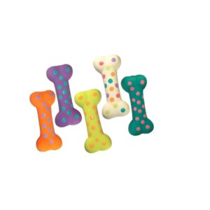 Multipet Polka Dog Latex Bone 7In