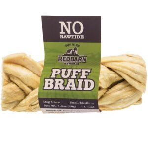 Redbarn Pet Products Puff Braid Dog Treat 18 Count Small Medium