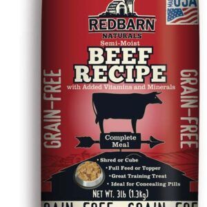 Redbarn Pet Products Grain Free Beef Dog Food Roll 3 lb