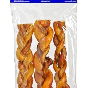Redbarn Pet Products Braided Bully Stick Dog Treat 7 in 3 Pack